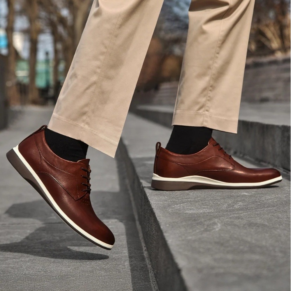 Amberjack Men's Coffee Leather The Originals Derby Dress Shoes Size 10M NWOT